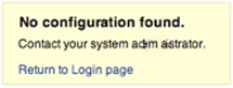 No Configuration Found