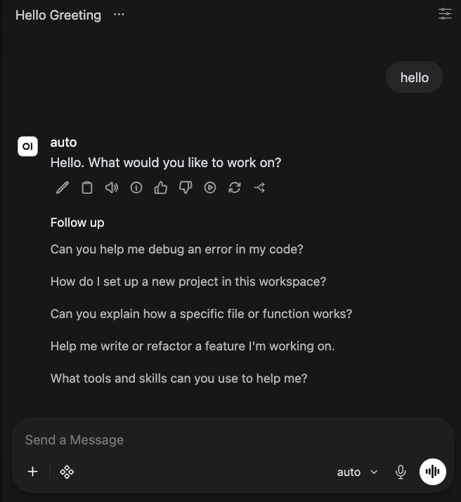 OpenWebUI chat on Cursor auto