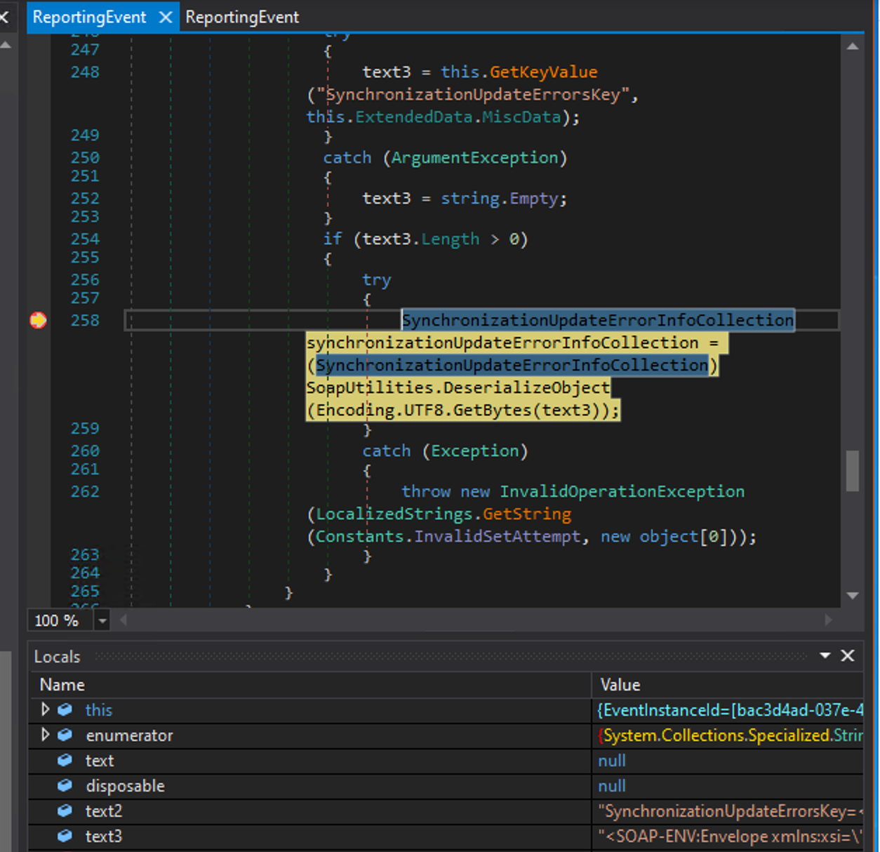 Debugging workflow showing call flow